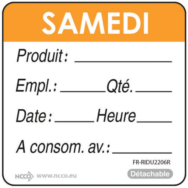 RL 500 ETIQUETTE SAMEDI ORANGE