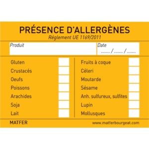 250 ETIQUETTES ALLERGENE 51X71