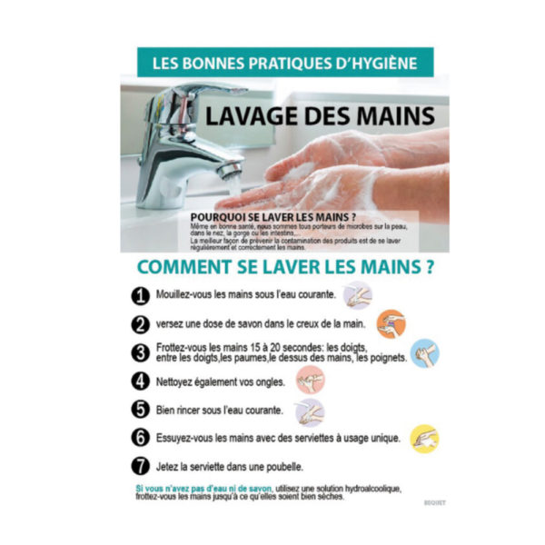 AFFICHE LAVAGE DES MAINS 21X30