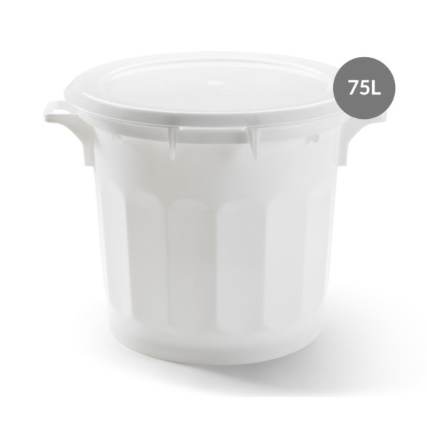 Conteneur alimentaire rond HACCP 75 L - blanc