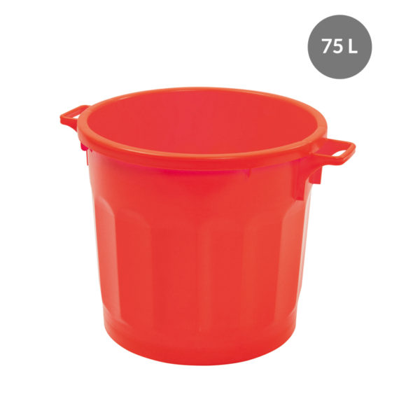 Conteneur alimentaire rond HACCP 75 L - rouge