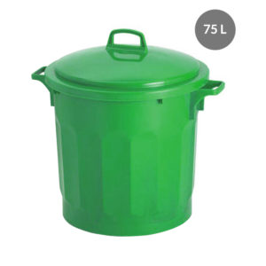 Couvercle avec poignée pour poubelle ronde tri sélectif 75 L – vert