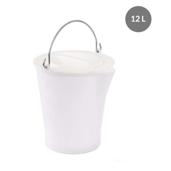 Seau rond 12 L anse inox avec bec verseur - blanc – Image 3