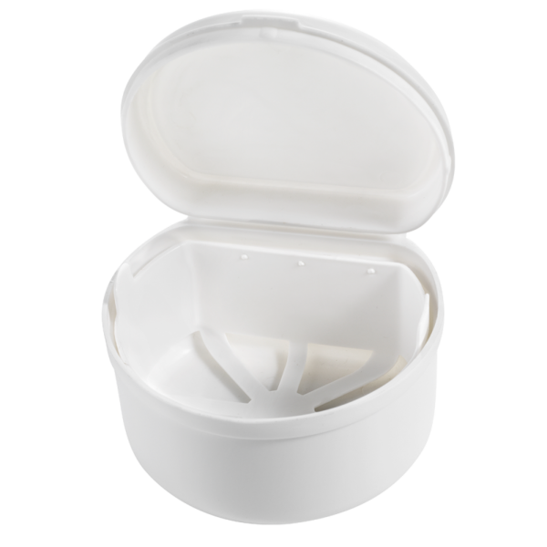 Boîte à dentier avec panier amovible - blanc – Image 2