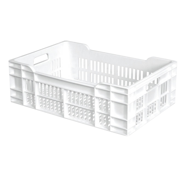 Caisse ajourée 600 x 400 x 200 mm 40 L - blanc