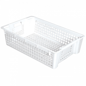 Caisse ajourée empilable emboîtable 600 x 380 x 155 mm 28 L - blanc