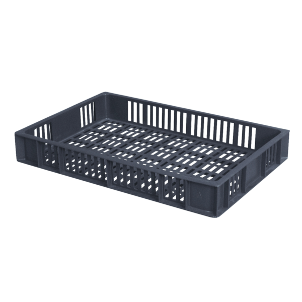 Caisse ajourée 600 x 400 x 90 mm 15 L - gris