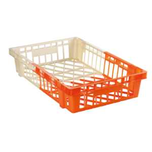 Caisse légère empilable emboîtable 600 x 400 x 120 mm bicolore 20 L -  ivoire/orange