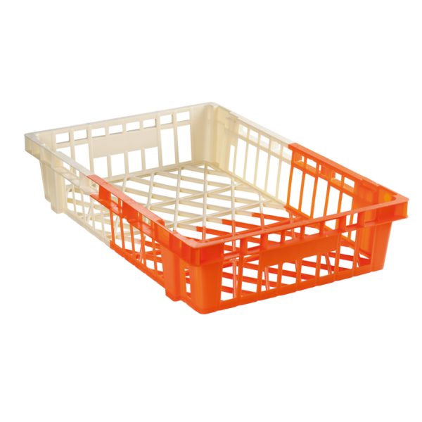 Caisse légère empilable emboîtable 600 x 400 x 120 mm bicolore 20 L -  ivoire/orange