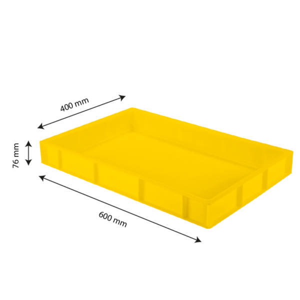 Caisse pleine 600 x 400 x 76 mm 14 L - jaune – Image 2