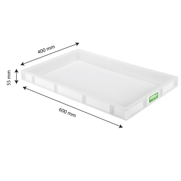 Caisse pleine biosourcée 600 x 400 x 55 mm 9 L - blanc – Image 2