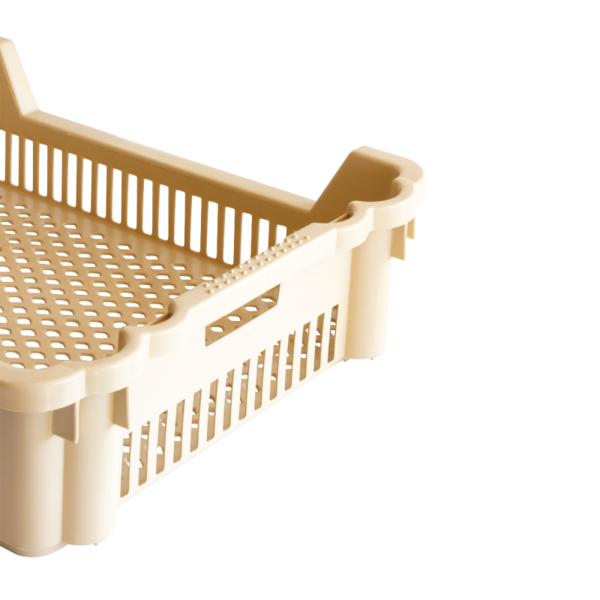 Caisse à viennoiseries ajourée empilable emboîtable 620 x 500 x 155 mm - 18 L - beige – Image 2